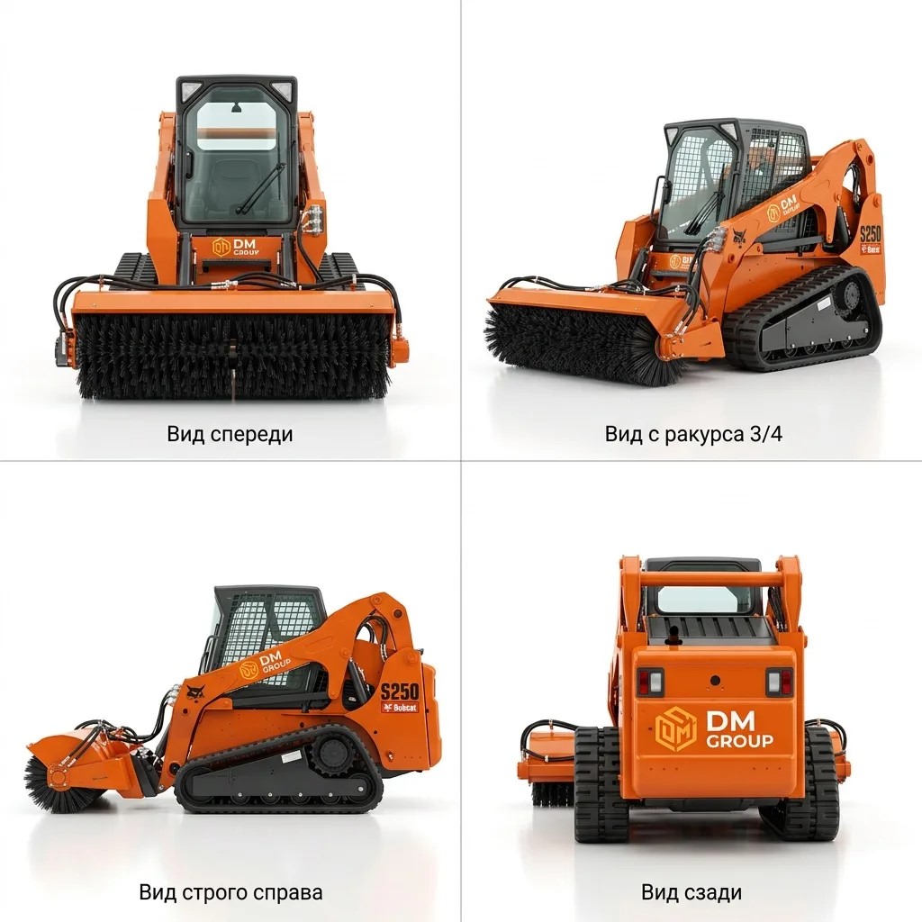 Мини-погрузчик с щеткой Bobcat S250, г/п 1,3 т