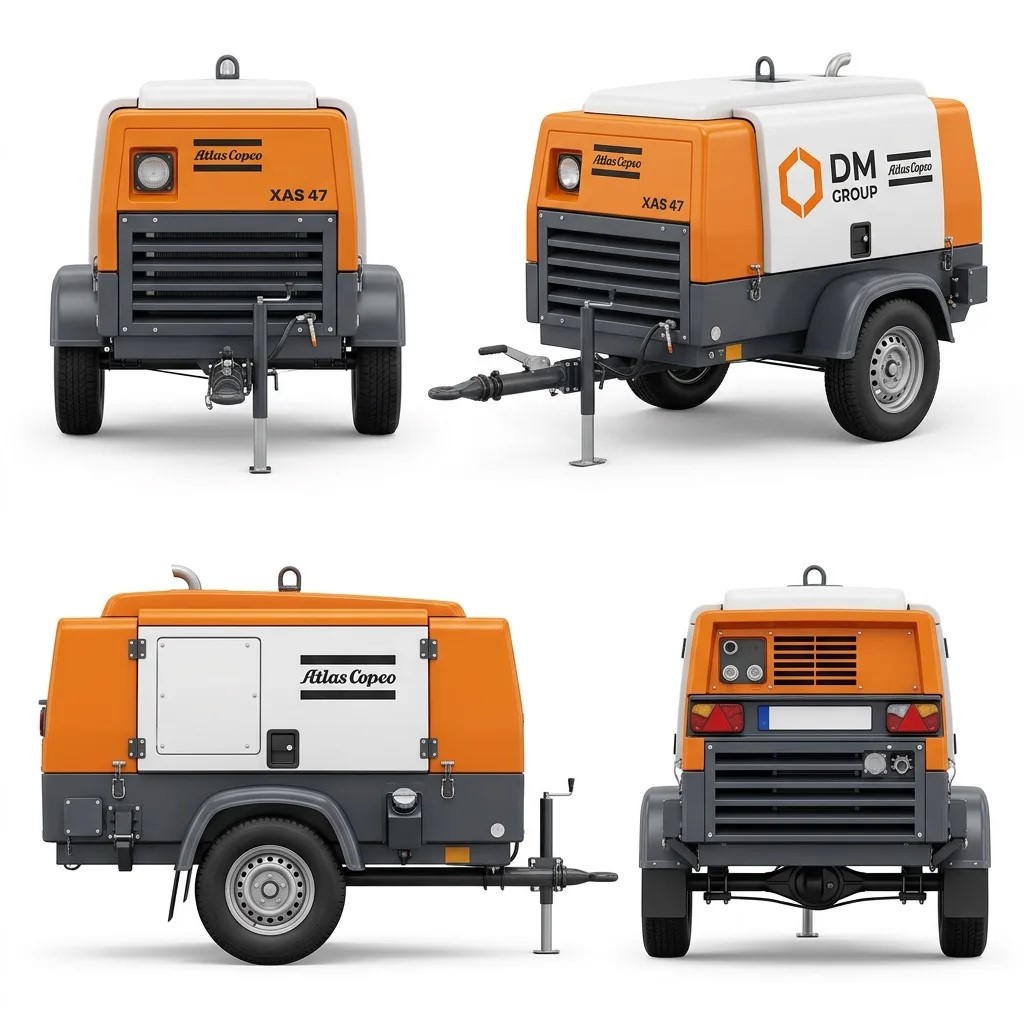 Компрессор 7 бар, 2 молота, Atlas Copco XAS 47, 97