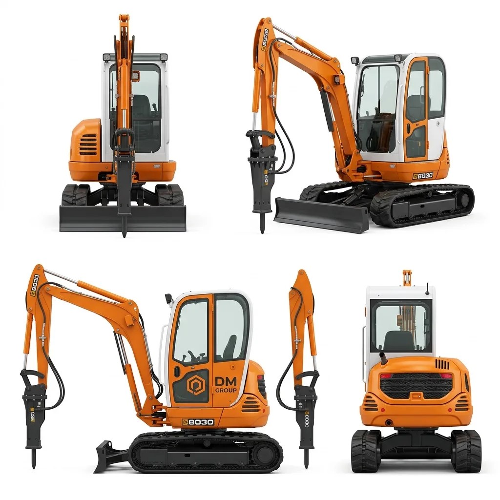 Мини экскаватор 3т, JCB 8030, гидромолот