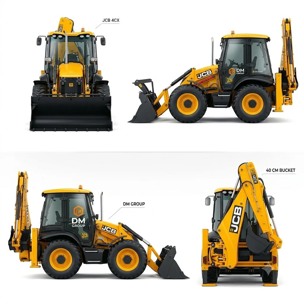 Экскаватор-погрузчик JCB 4CX, равноколёсный