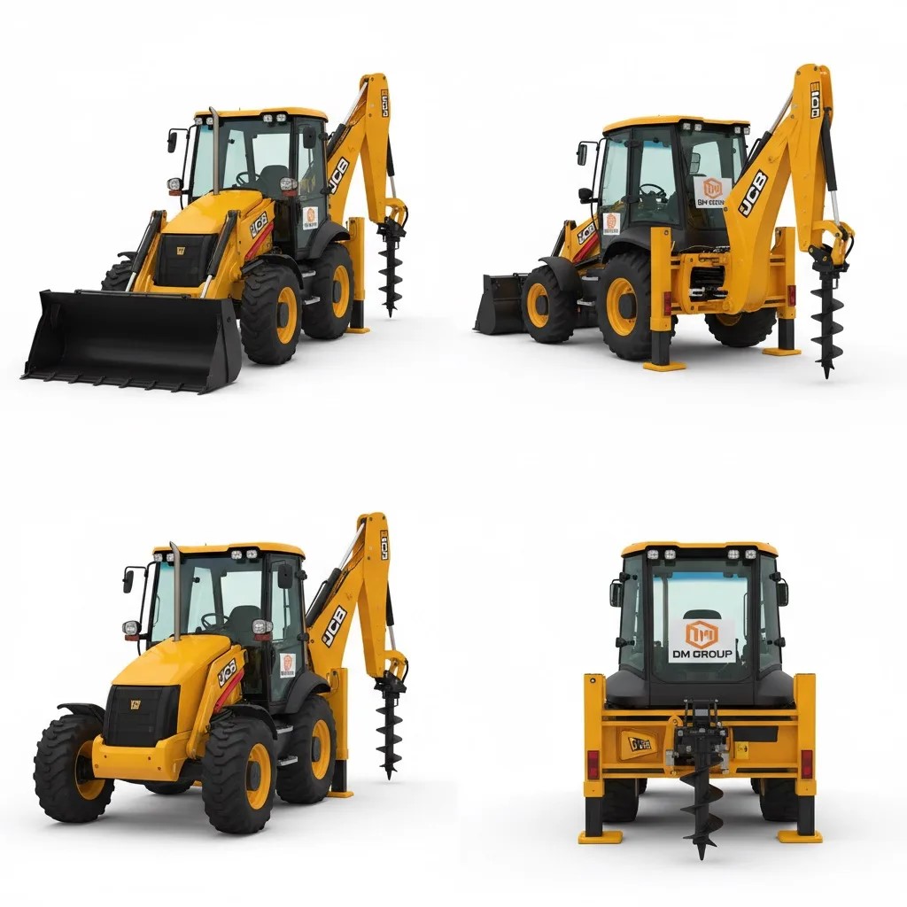 Экскаватор-погрузчик JCB ямобур, вилы